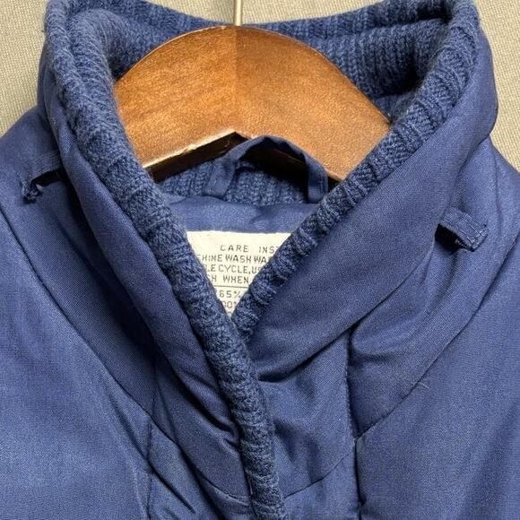 Vintage Quilted Snap Button Jacket‎ Size 10 Blue Women's Winter Coat - Picture 4 of 9
